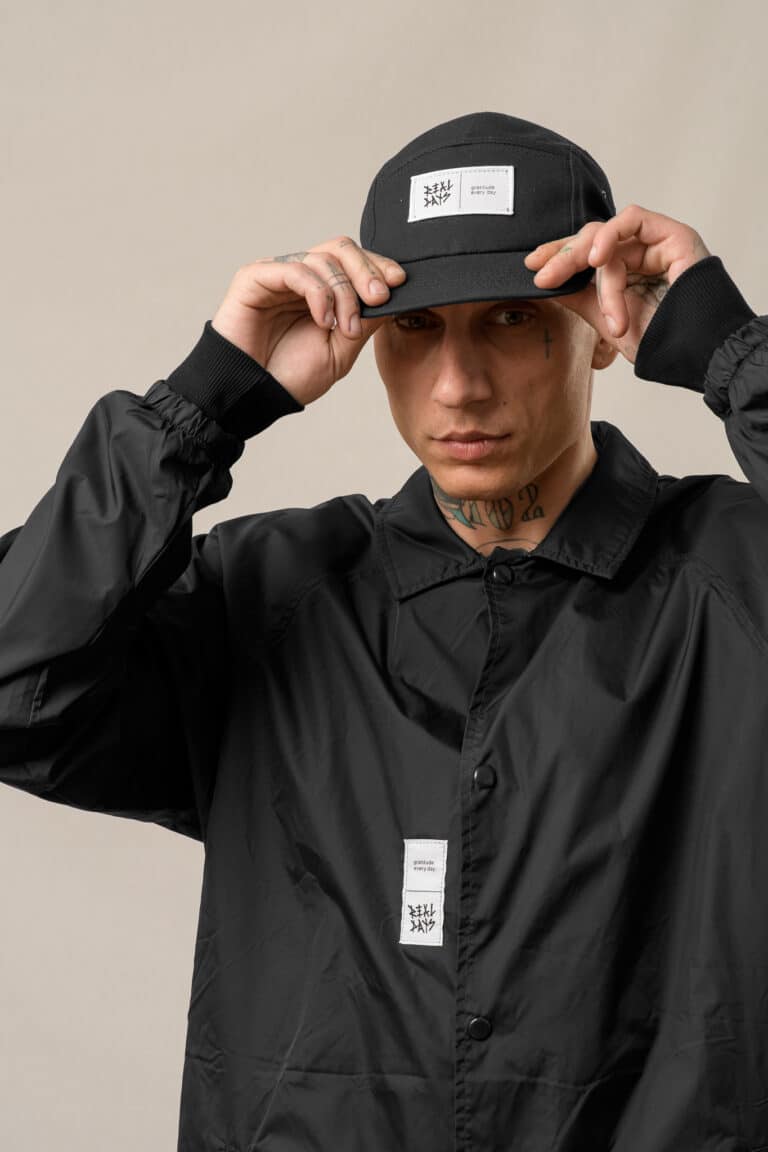 Black 5 Panel Iconic Cap