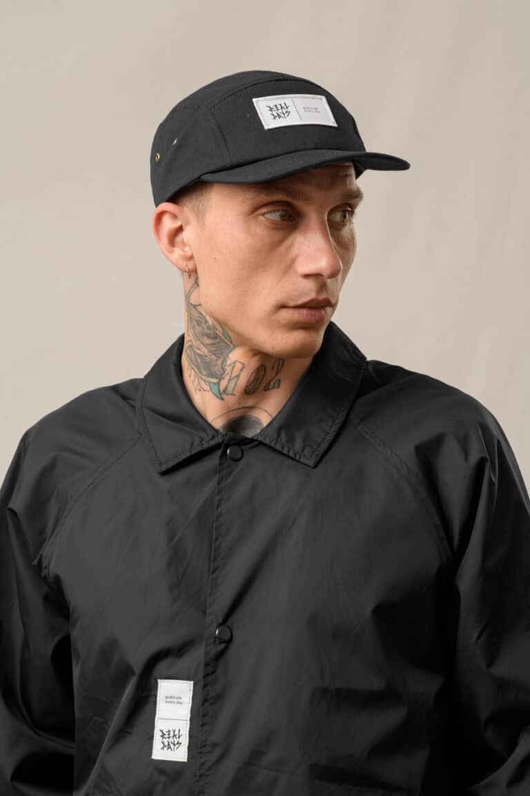 Black 5 Panel Iconic Cap