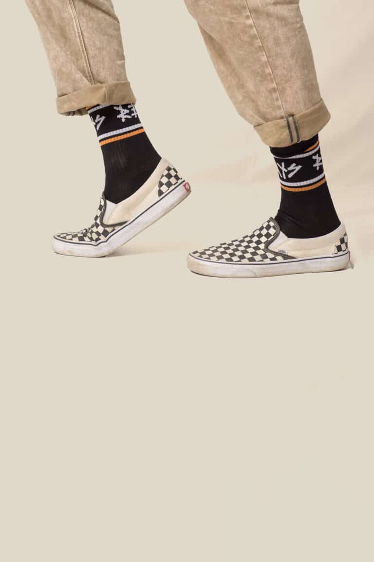Black Orange Striped Socks