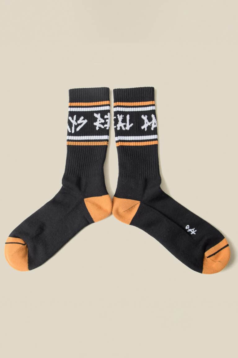 Black Orange Striped Socks
