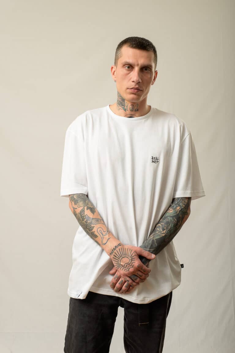 White Basic Logo Oversized T-shirt