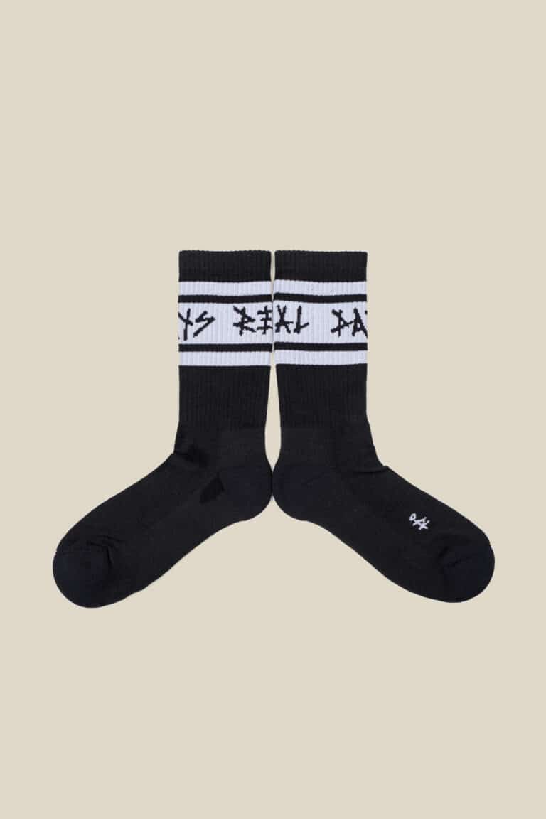 Black Crew Stripe Socks