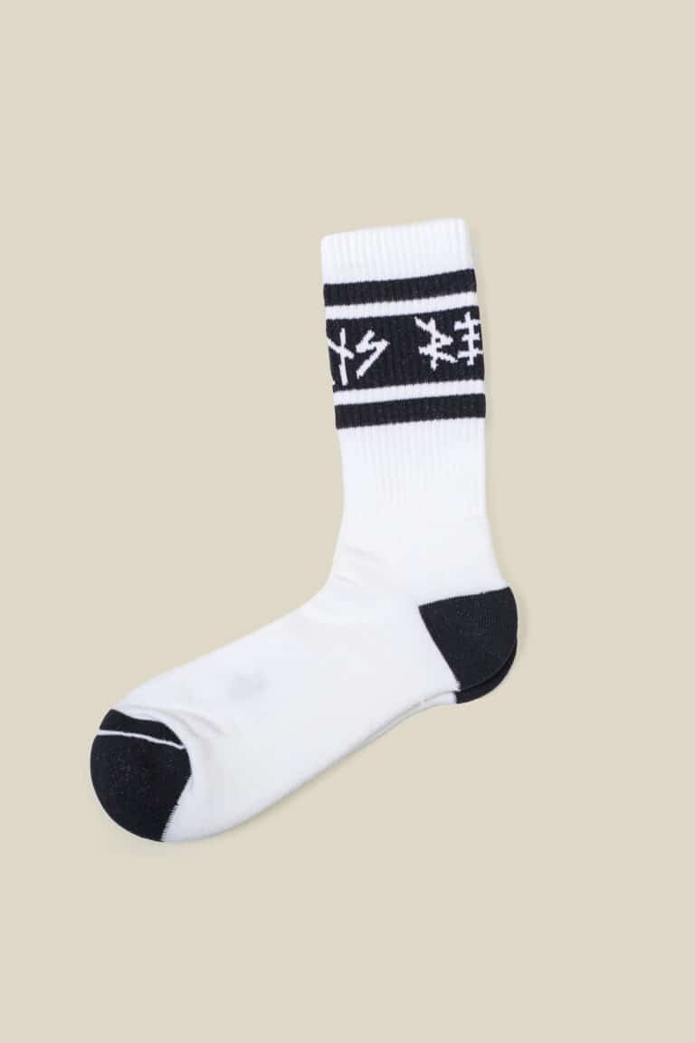 White Crew Stripe Socks