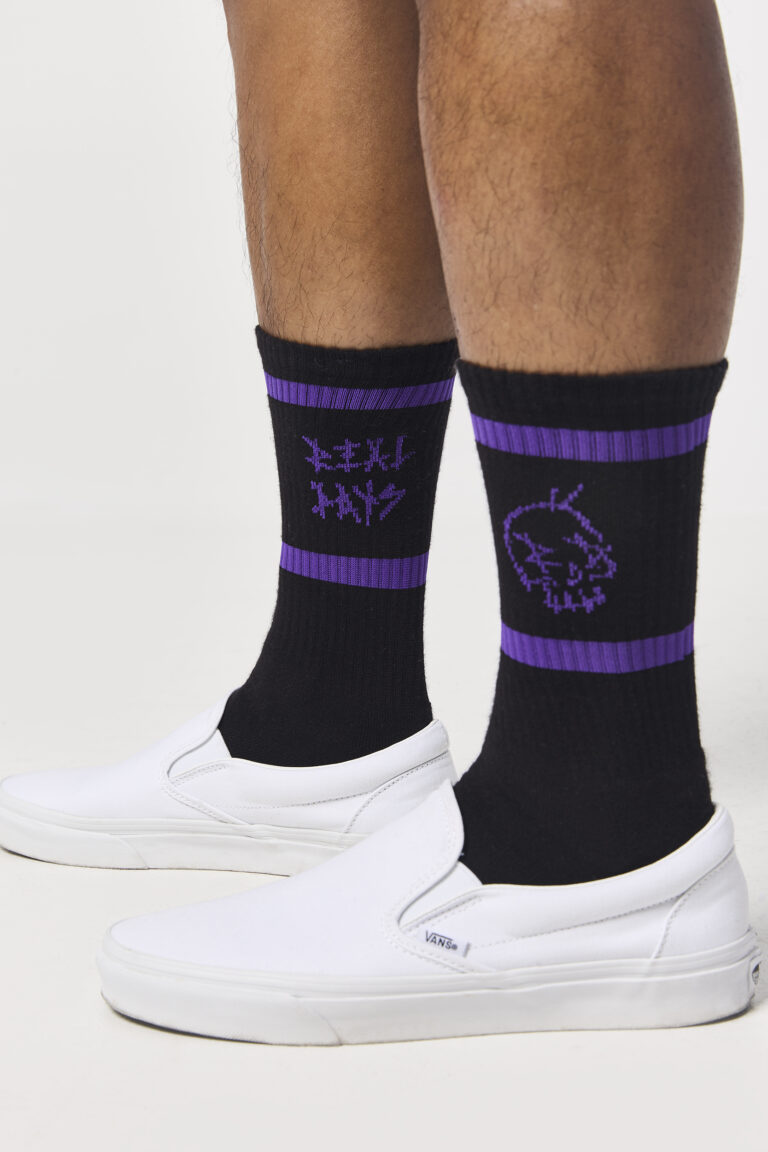 Black Indigo Skull Socks