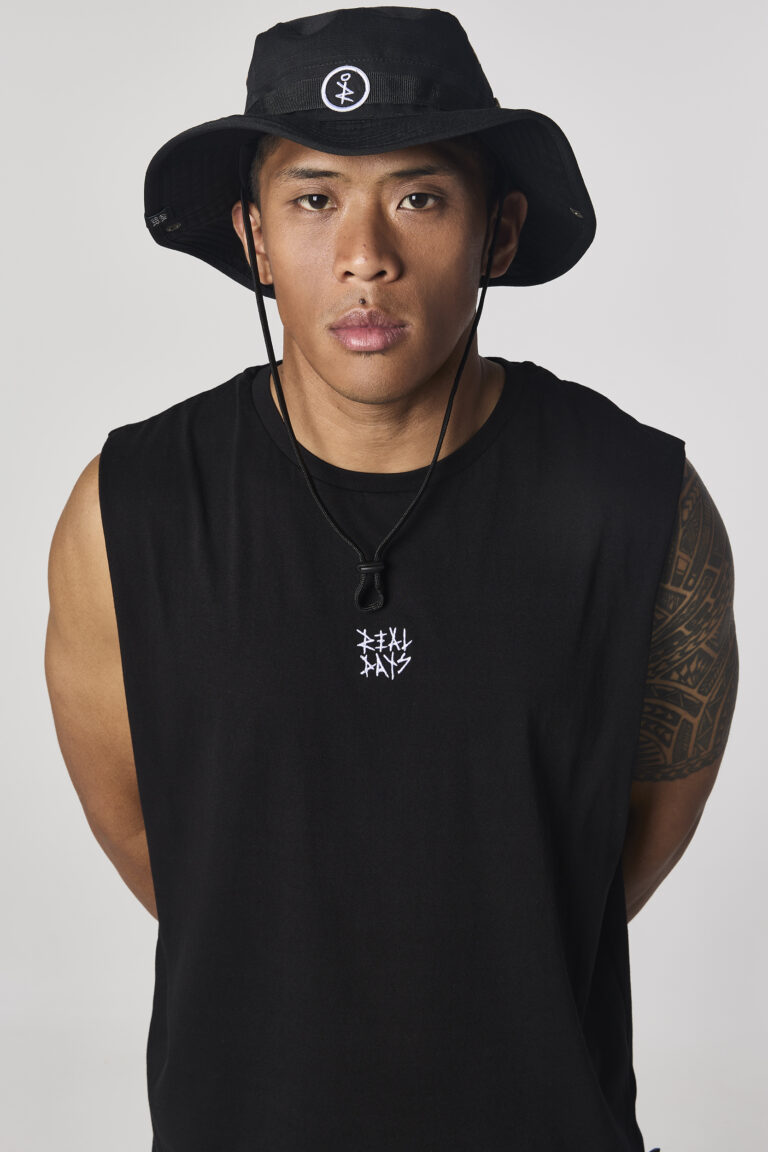 Black Patch Bucket Cap