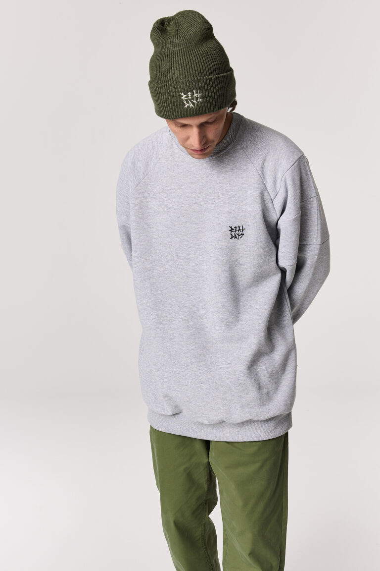Grey Liquid Motion Oversized Crewneck