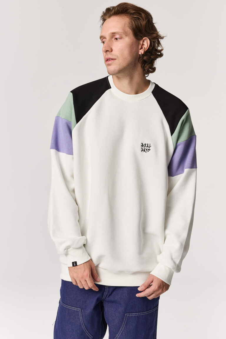 White Retro Rush Oversized Crewneck