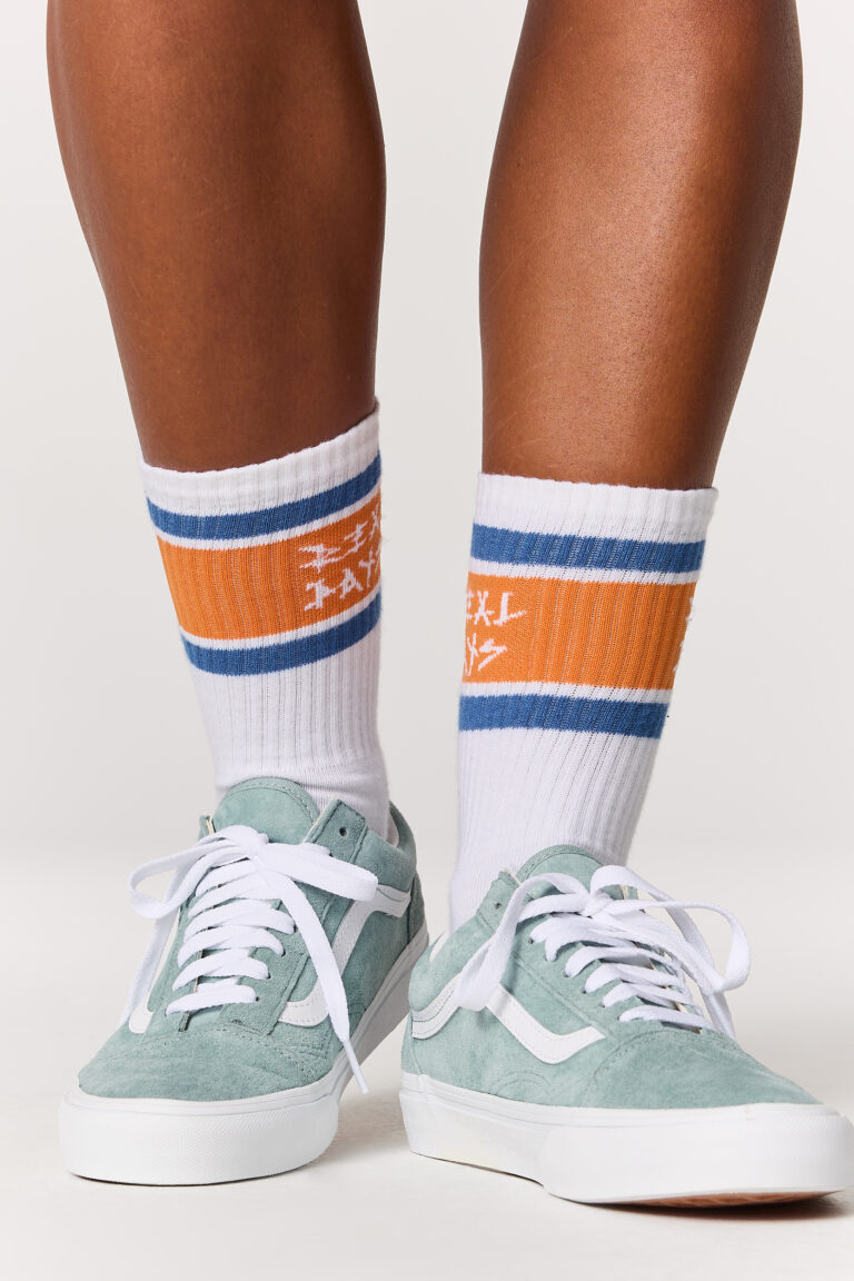 White Orange Socks