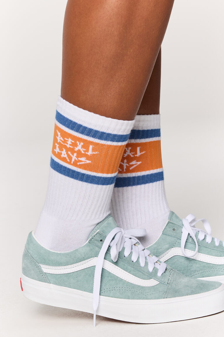White Orange Socks