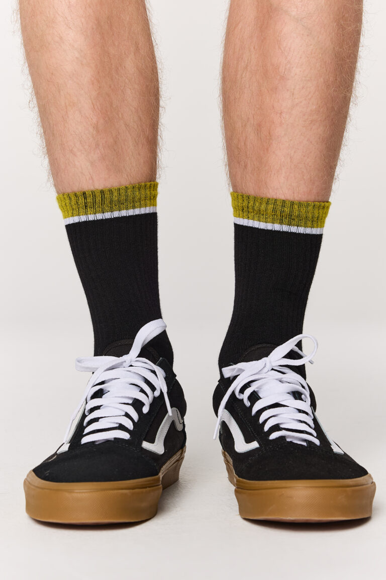 Black Yellow Basic Socks
