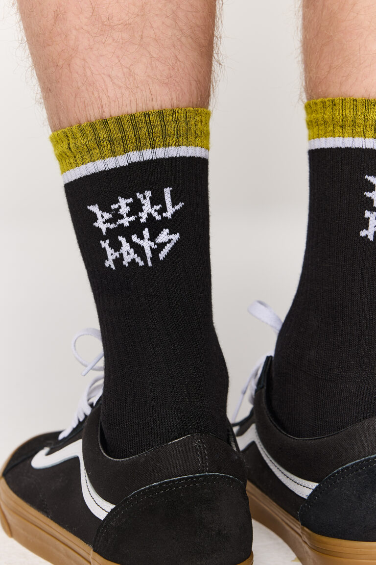 Black Yellow Basic Socks