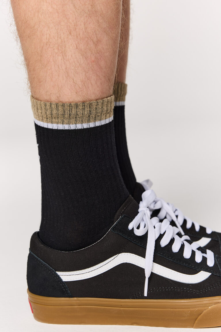 Black Beige Basic Socks
