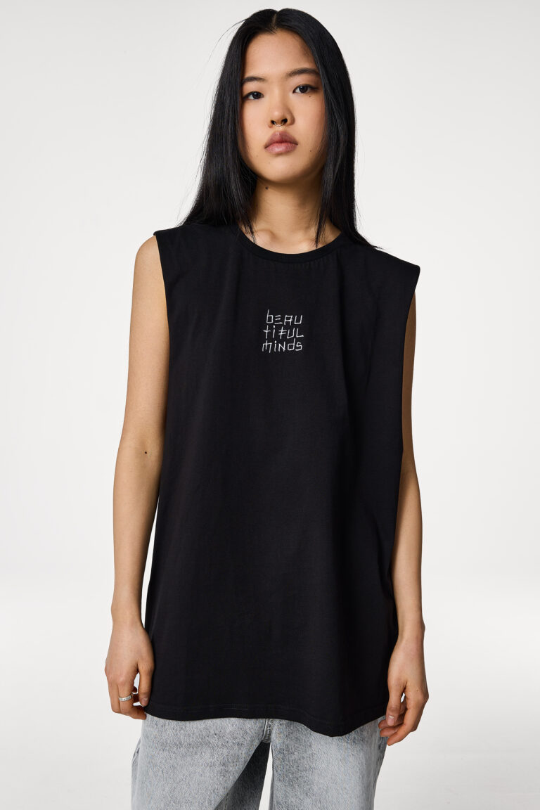 Black Beautiful Minds Sleeveless Tank Top