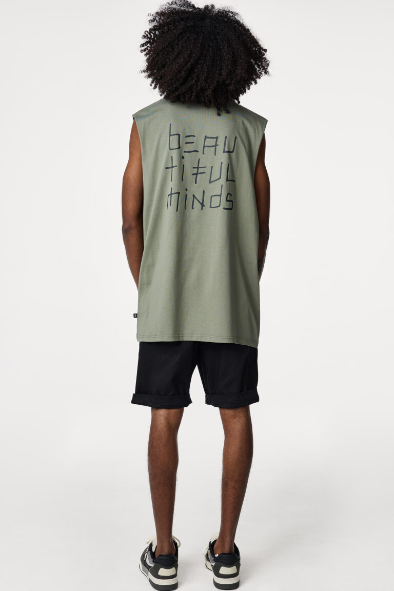 Olive Beautiful Minds Sleeveless Tank Top