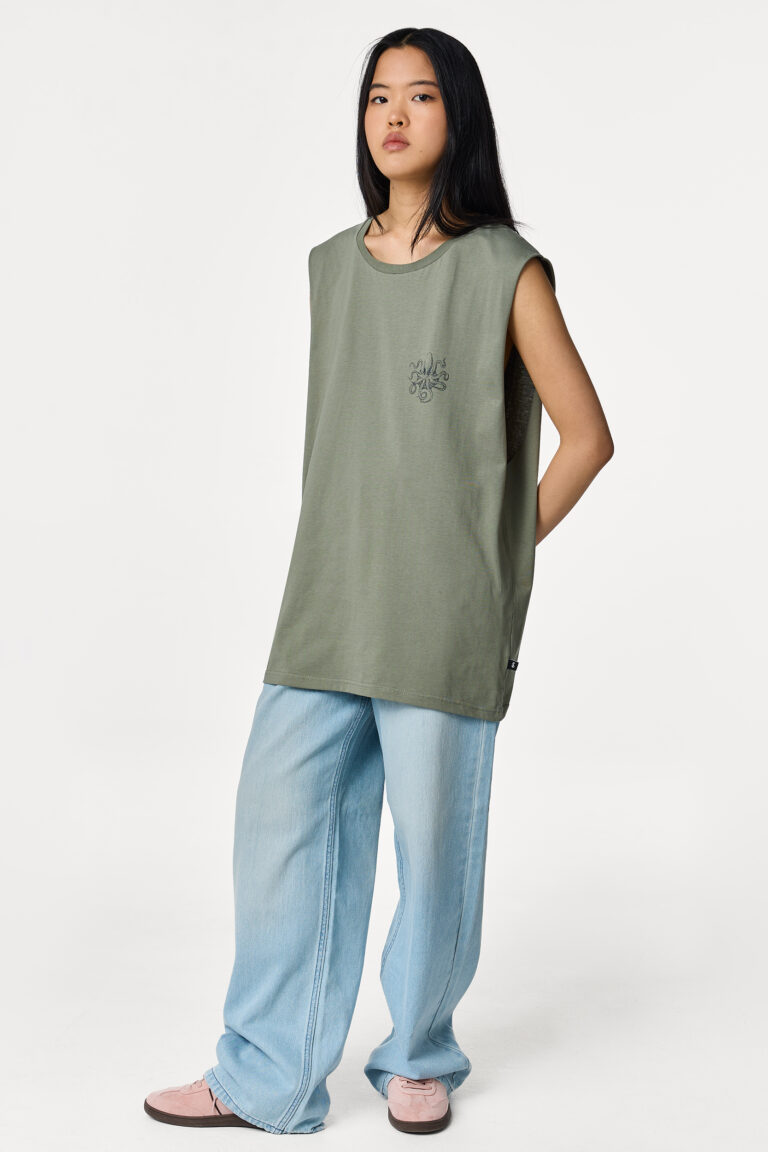 Olive Beautiful Minds Sleeveless Tank Top