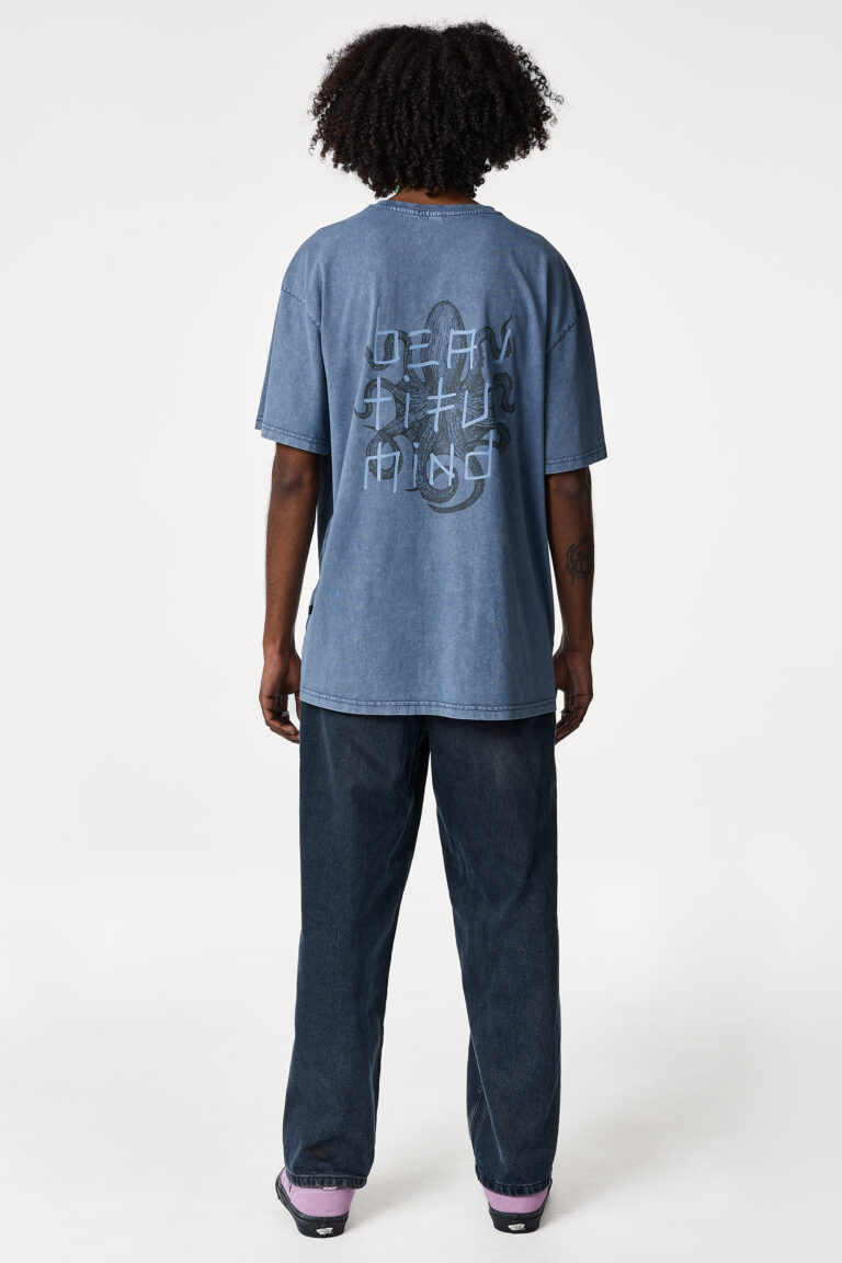 Blue Acid Washed Octopus T-shirt