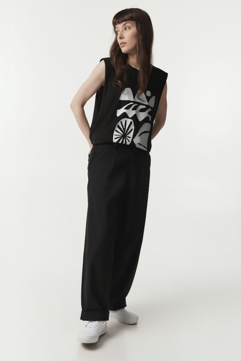 Black Tailored Flow Pant