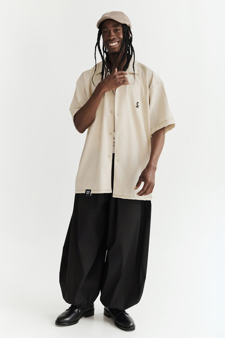 Sandstone Linen-Edge Short Sleeve Shirt