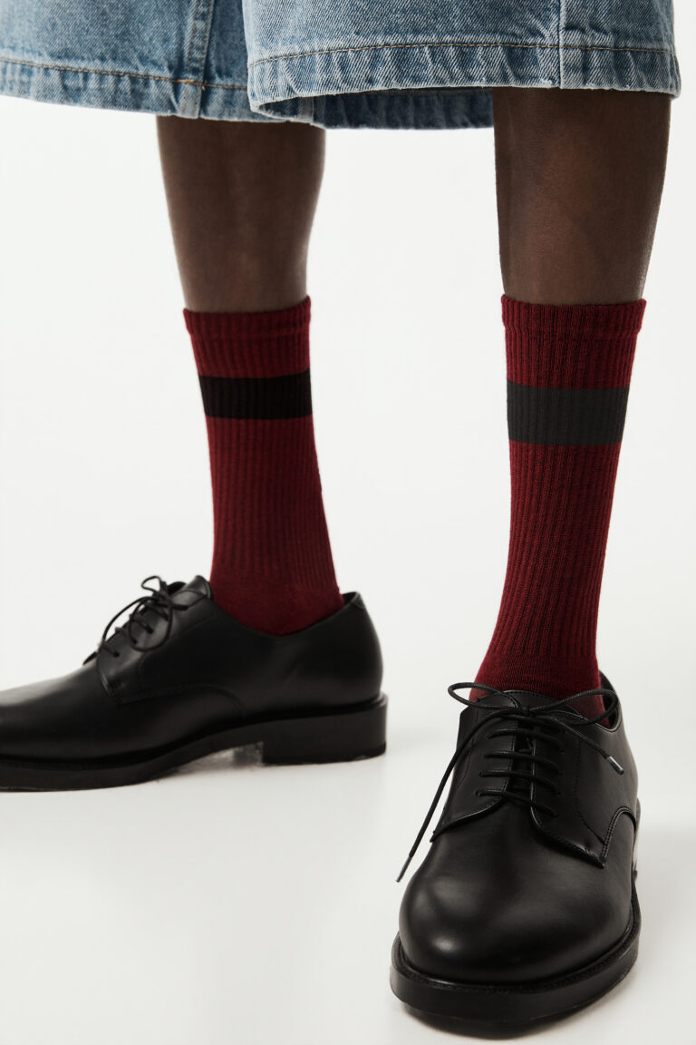 Dark Red R-Logo Basic Socks