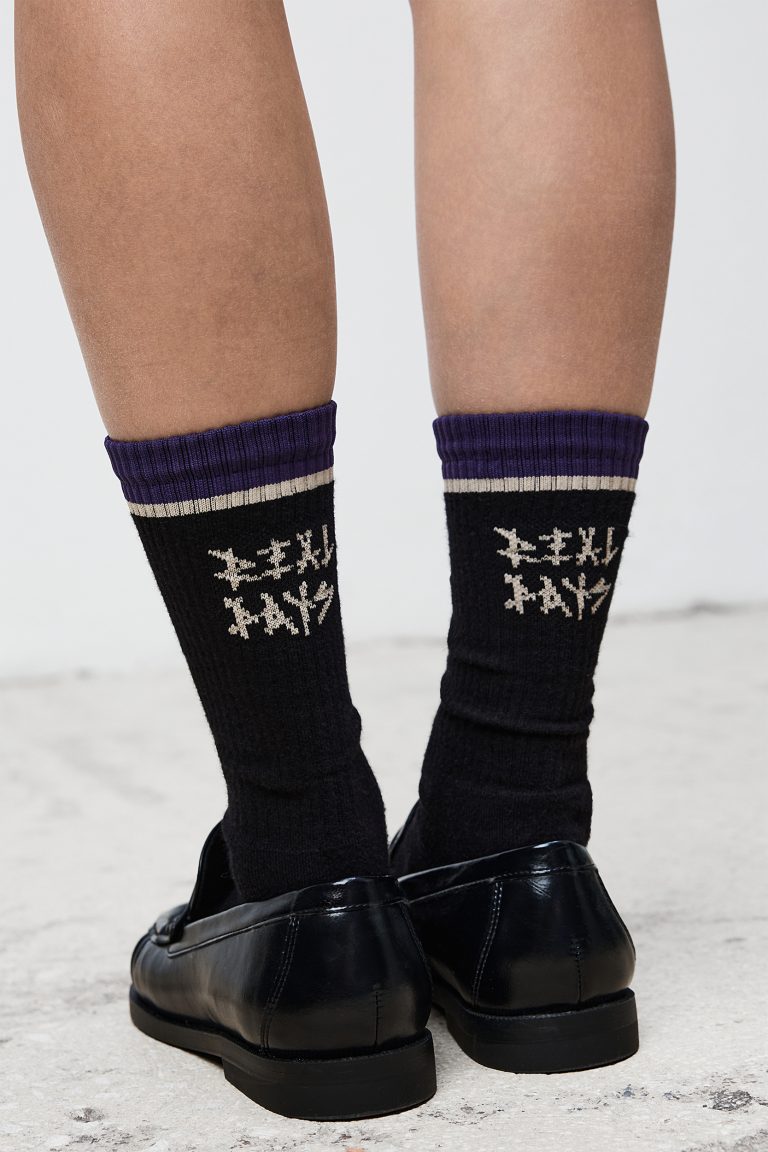 Black Lilac Basic Socks