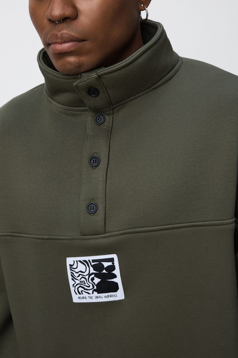 Khaki Oversized Quarter Button