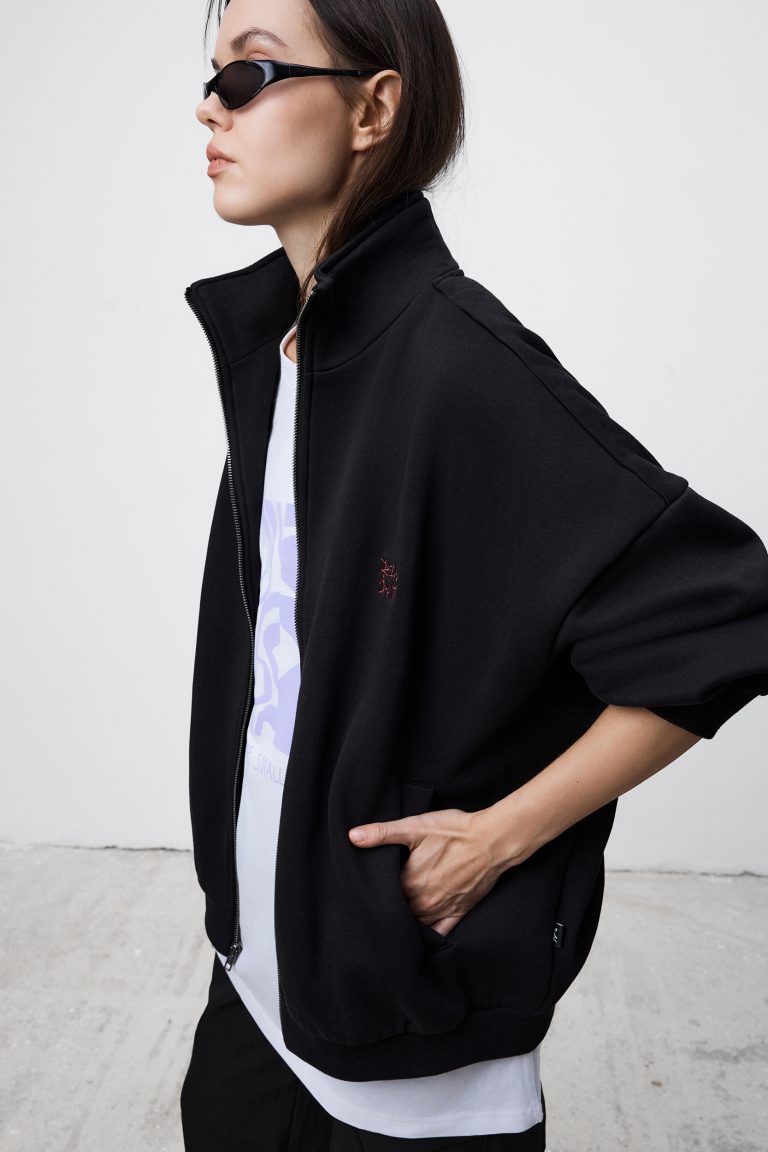 Black Bomber Fleece Jacket